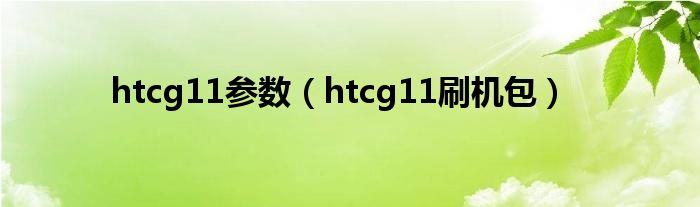 htcg11参数（htcg11刷机包）