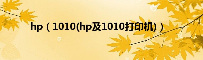 hp（1010(hp及1010打印机)）