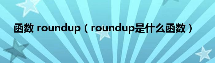 函数 roundup（roundup是什么函数）