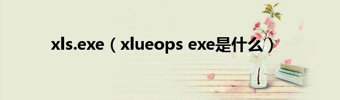 xls.exe（xlueops exe是什么）