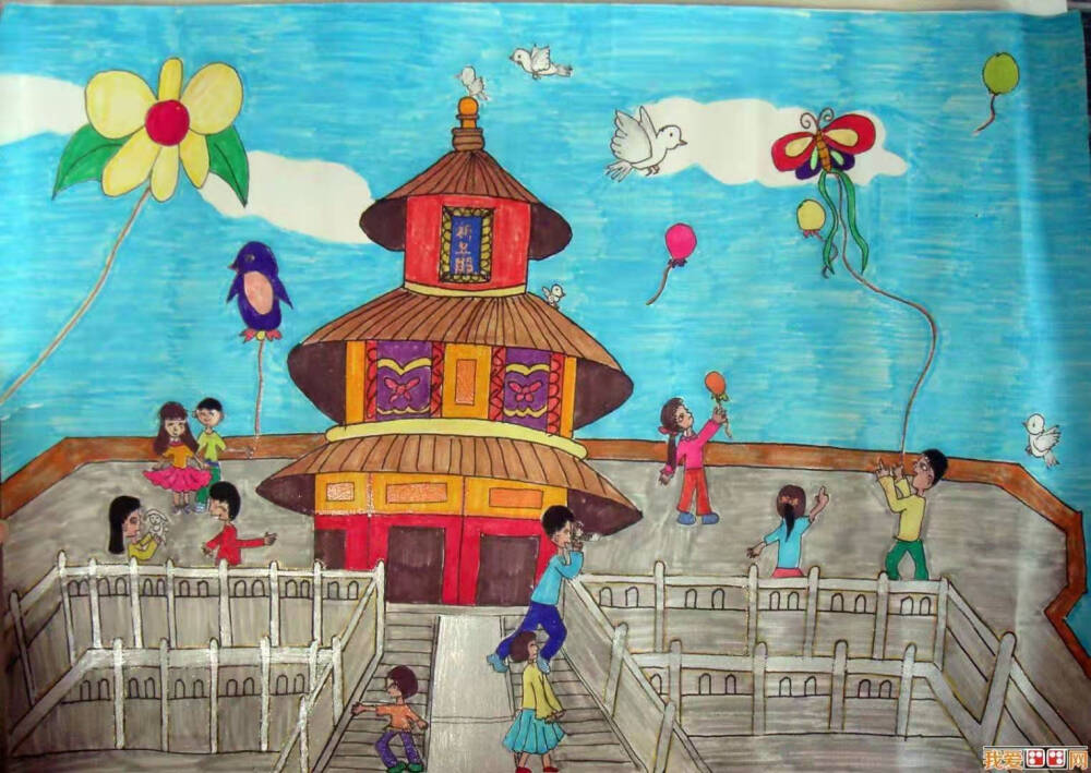 国庆主题画儿童绘画(国庆节的画简单又好看)