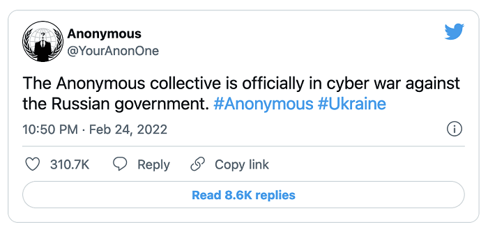 黑客组织在俄乌冲突期间攻破大量网站 数据泄露警钟长鸣