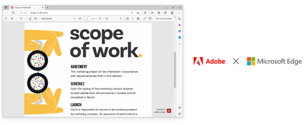 微软又干掉Adobe一个软件 Edge 111版原生支持Acrobat PDF